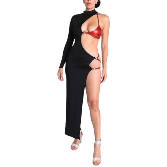 Strap Detailed Asymmetric Maxi Dress Party Dance
New - Picture 2 of 6